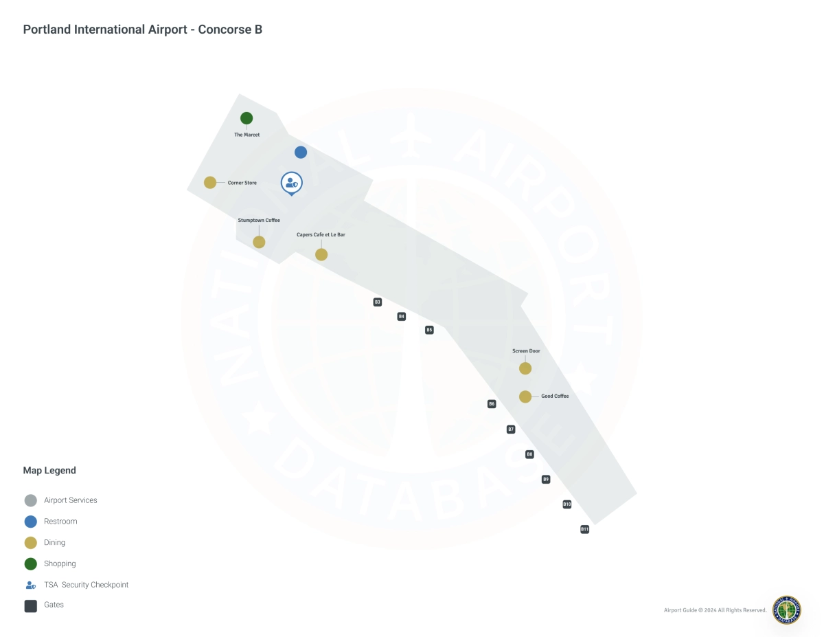 PDX Concourse B / Level 1 Map