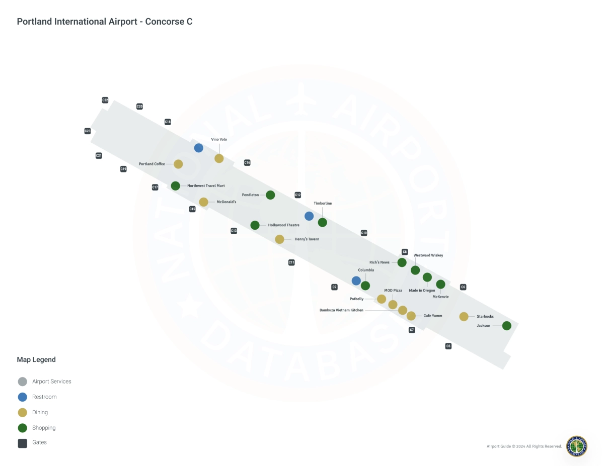 PDX Concourse C / Level 1 Map