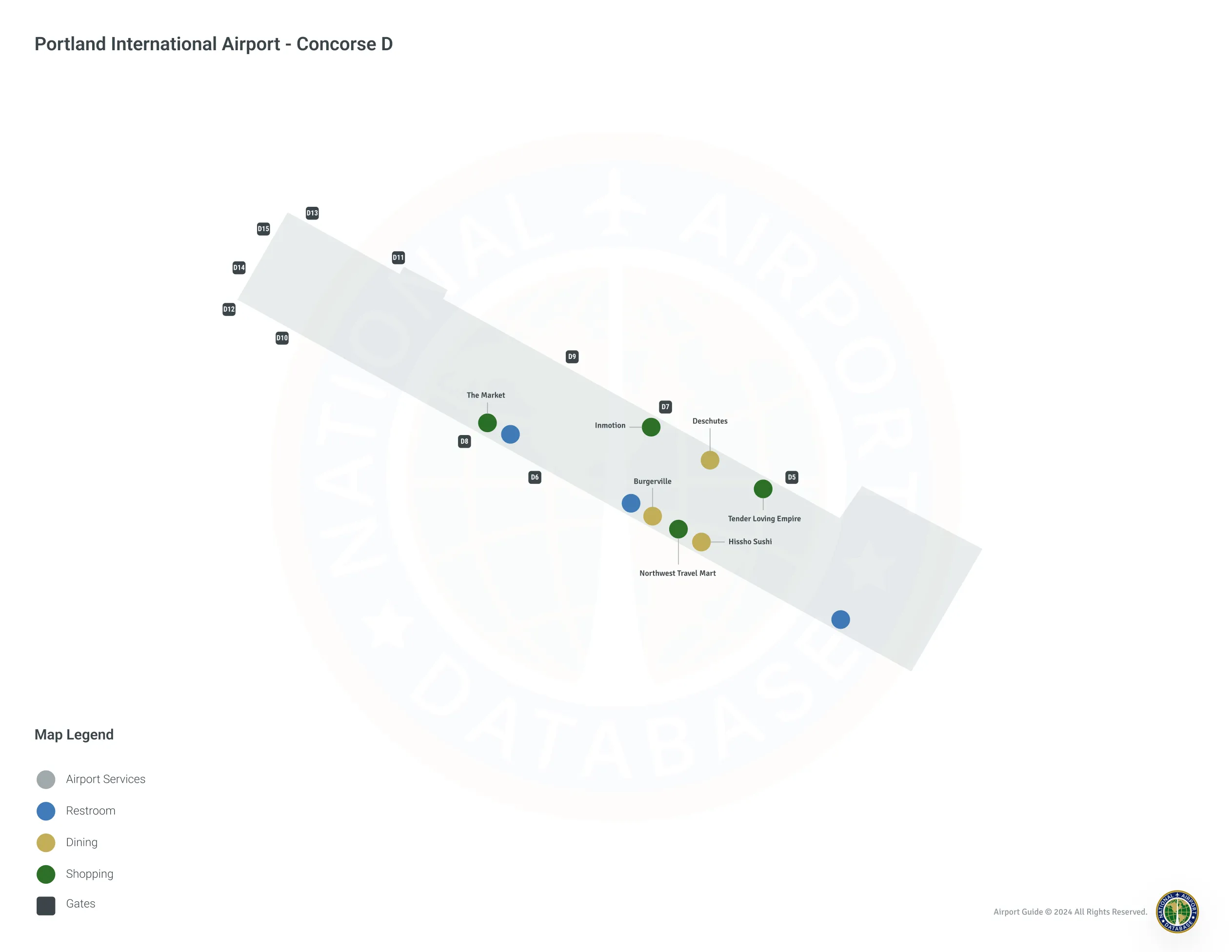 PDX Concourse D / Level 1 Map