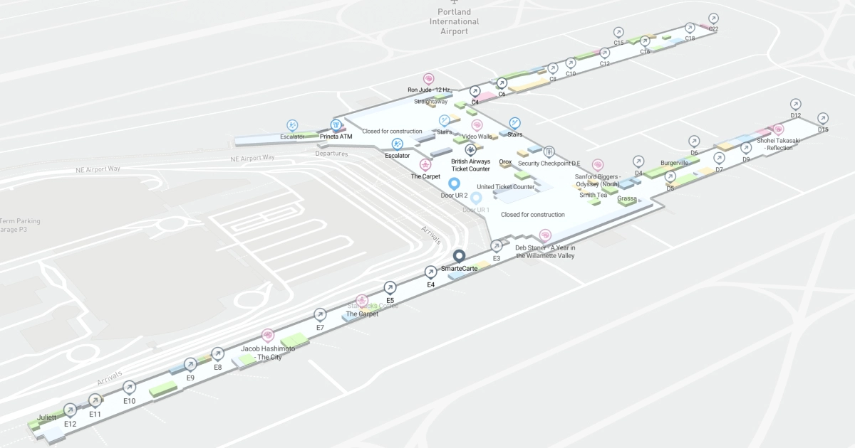 Portland International Airport Terminal Interactive Map