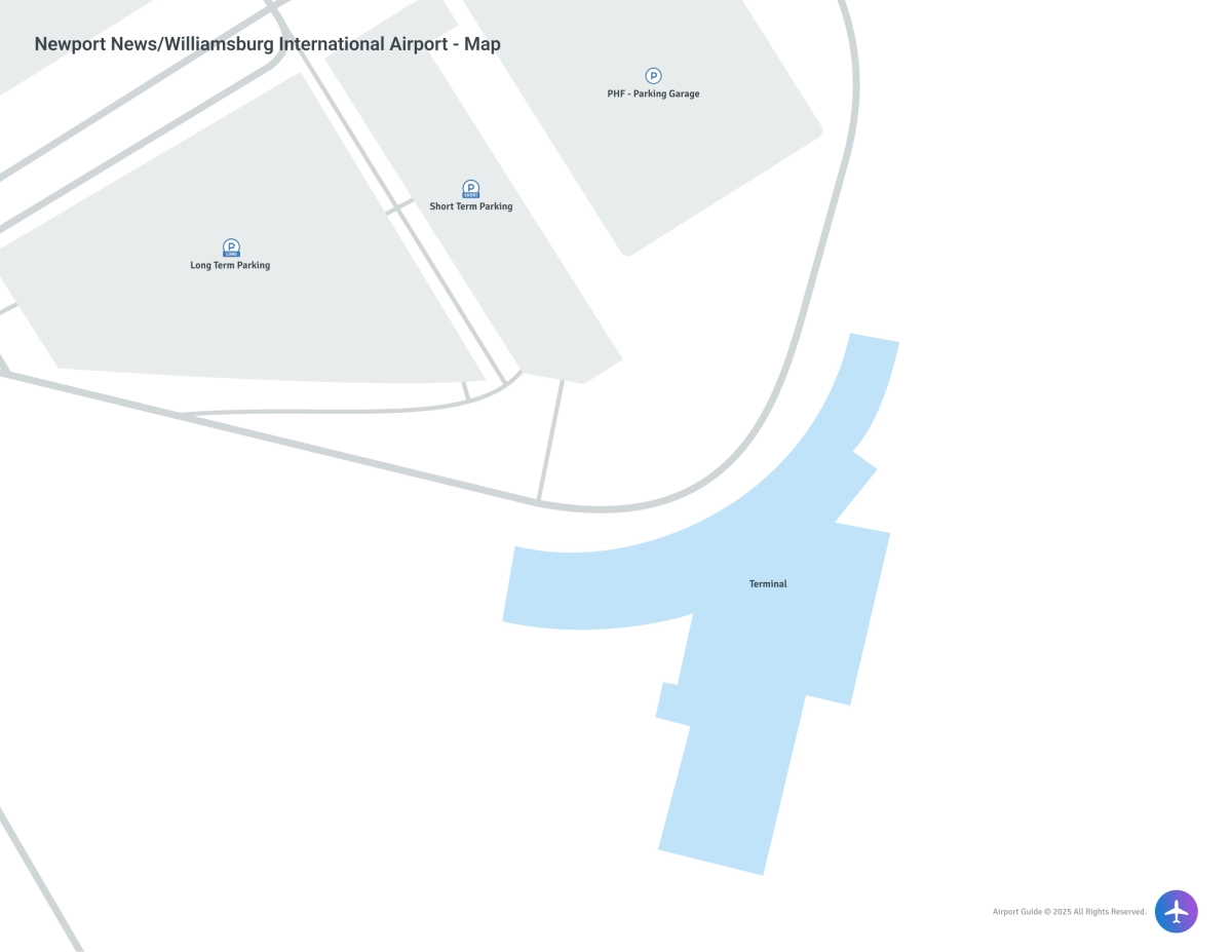 Newport News/Williamsburg International Airport (PHF) Map