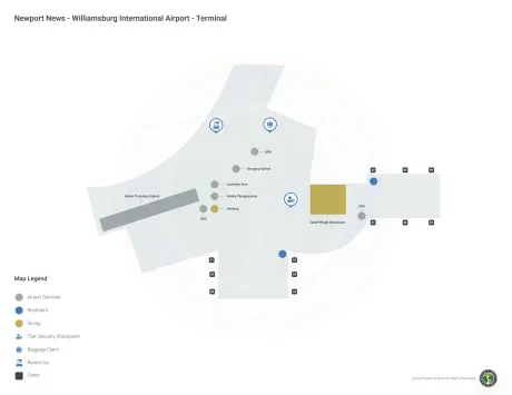 PHF Airport Terminal Map