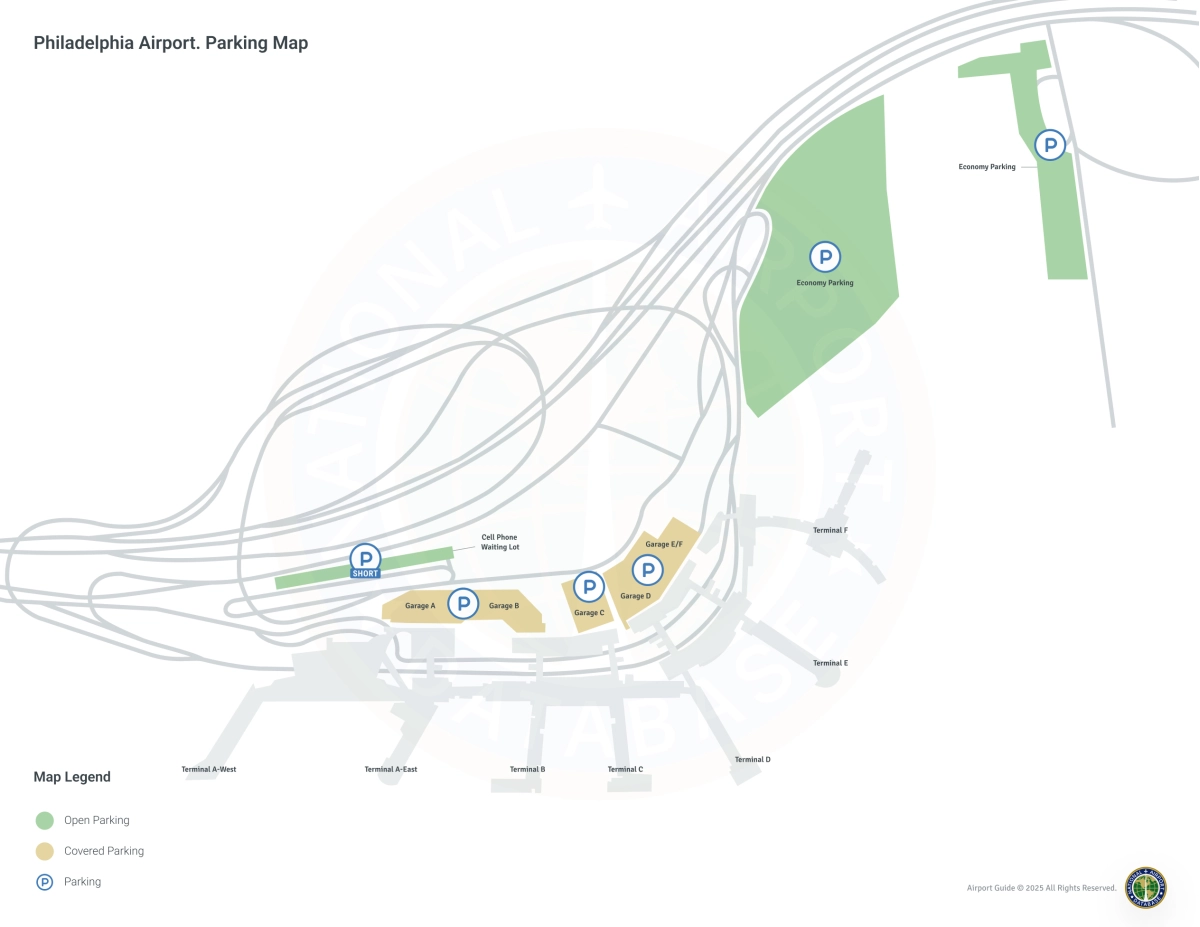 Philadelphia International Airport (PHL) Parking Map