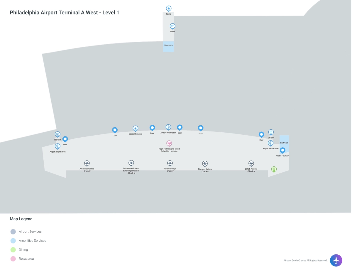 PHL Terminal A West / Level 1 Map