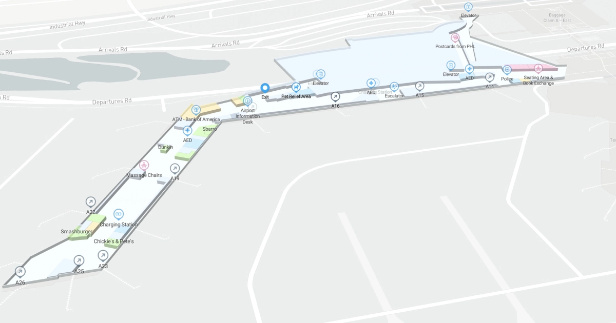 Philadelphia International Airport Terminal A West Map