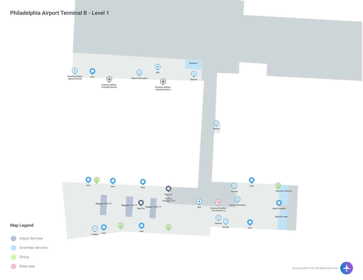 PHL Terminal B / Level 1 Map