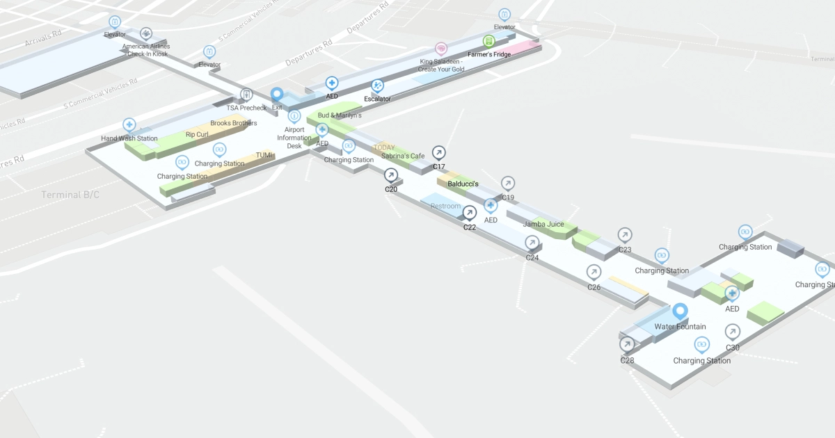 Philadelphia International Airport Terminal C Interactive Map