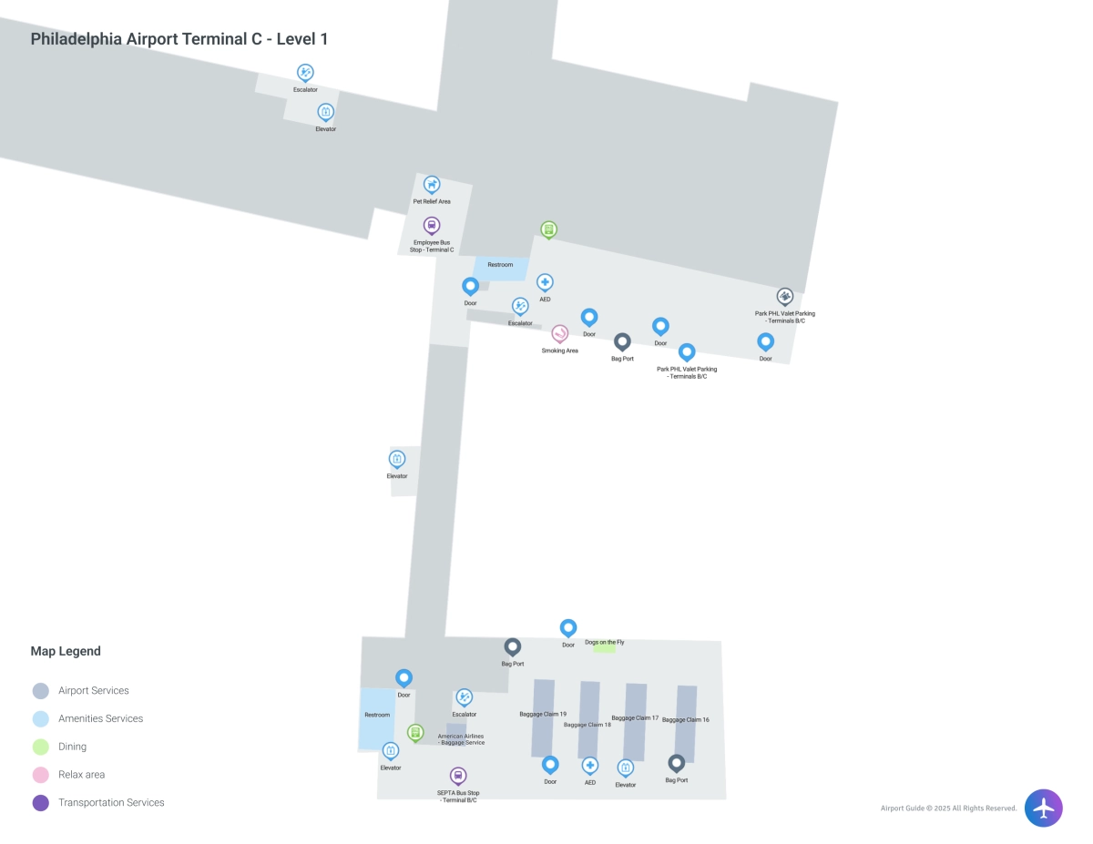PHL Terminal C / Level 1 Map