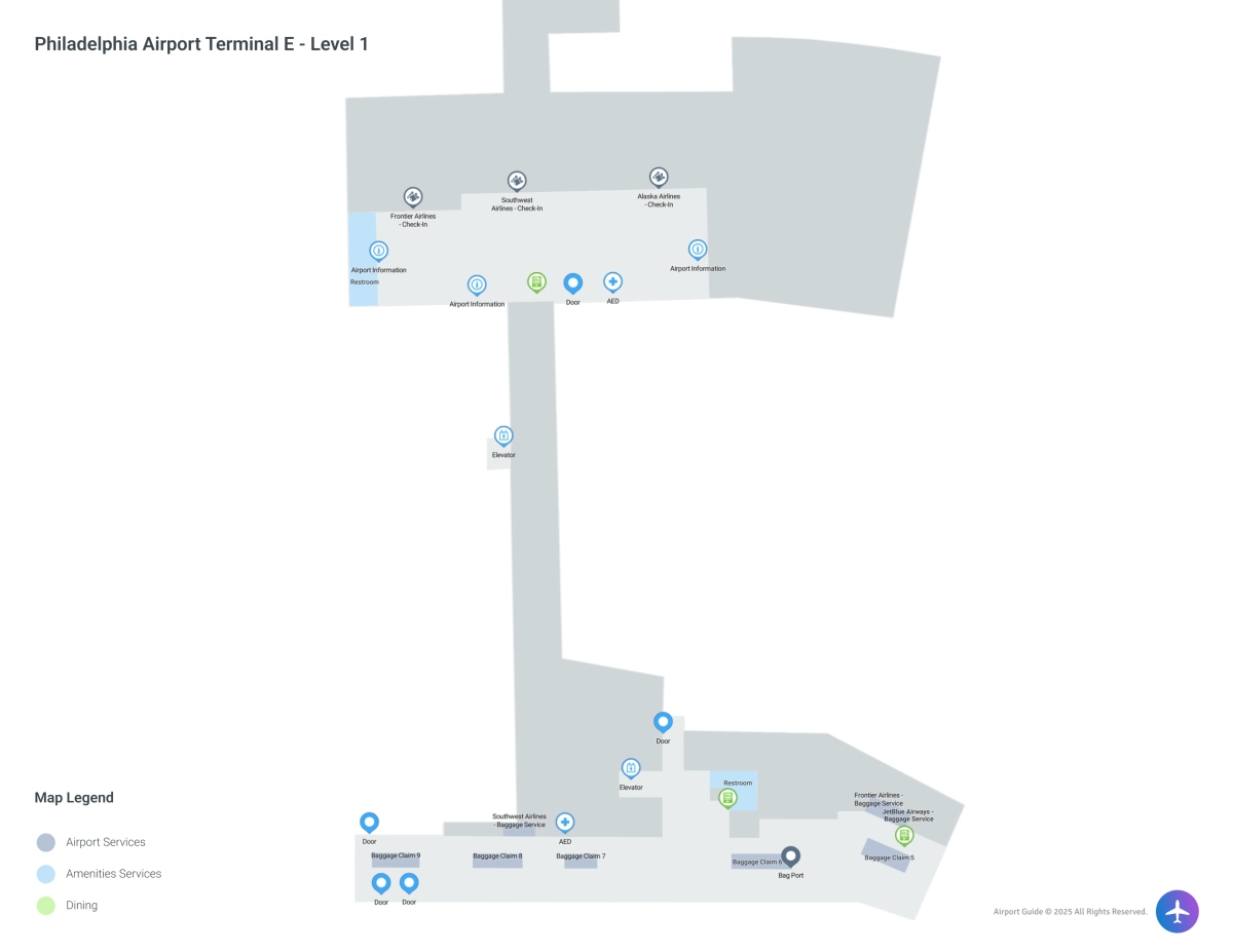 PHL Terminal E / Level 1 Map