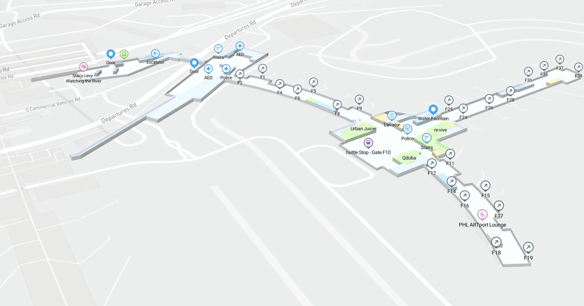 Philadelphia International Airport Terminal F Interactive Map