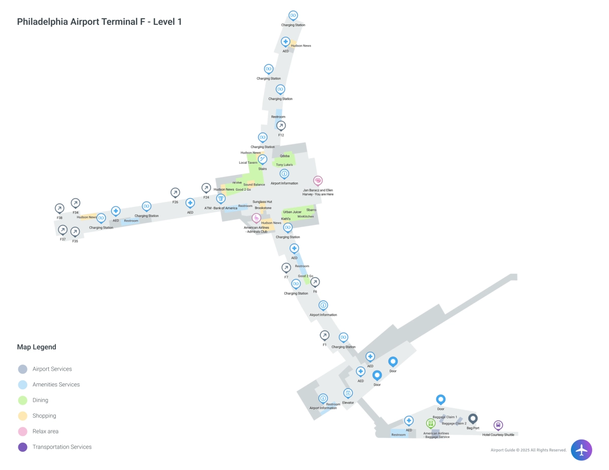 PHL Terminal F / Level 1 Map