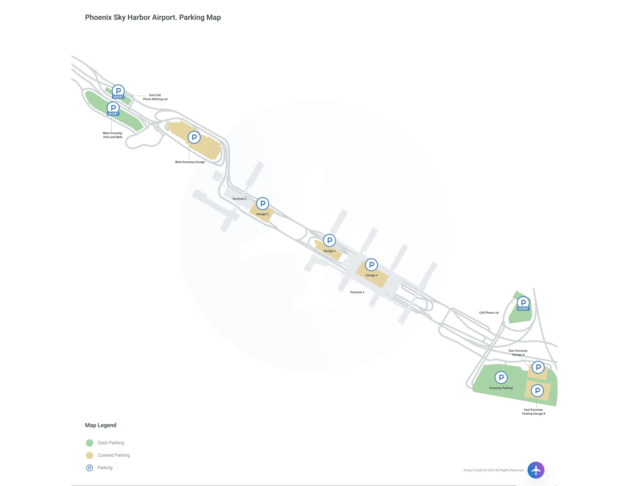 Phoenix Sky Harbor International Airport (PHX) Parking Map