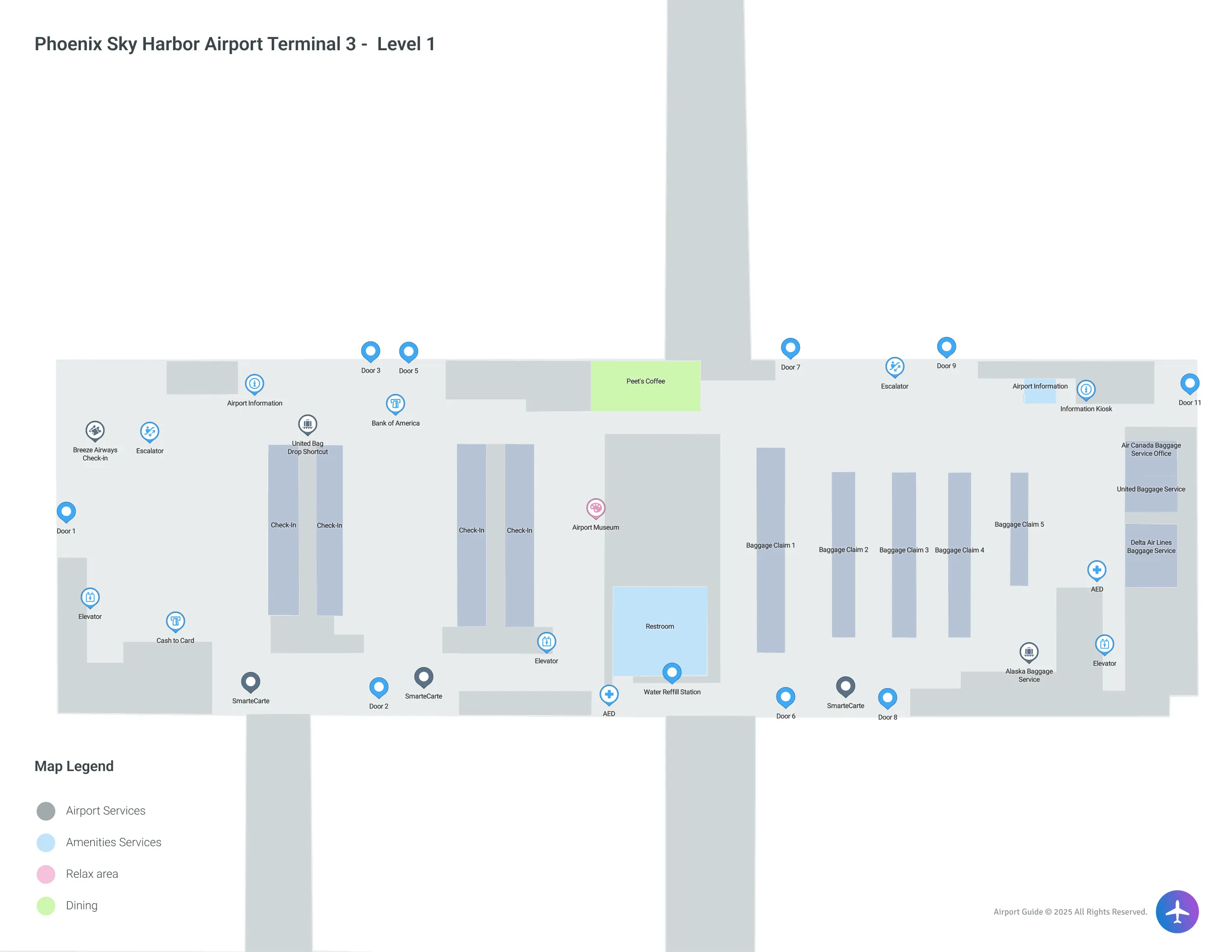 PHX Terminal 3 / Level 1 Map