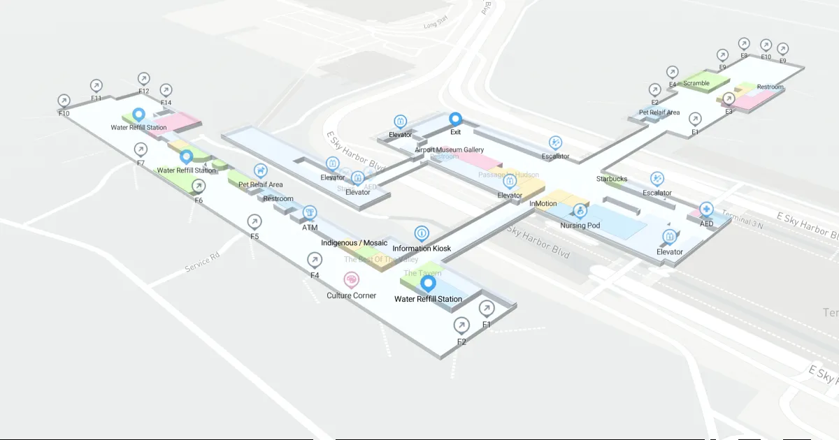 Phoenix Sky Harbor International Airport Terminal 3 Map