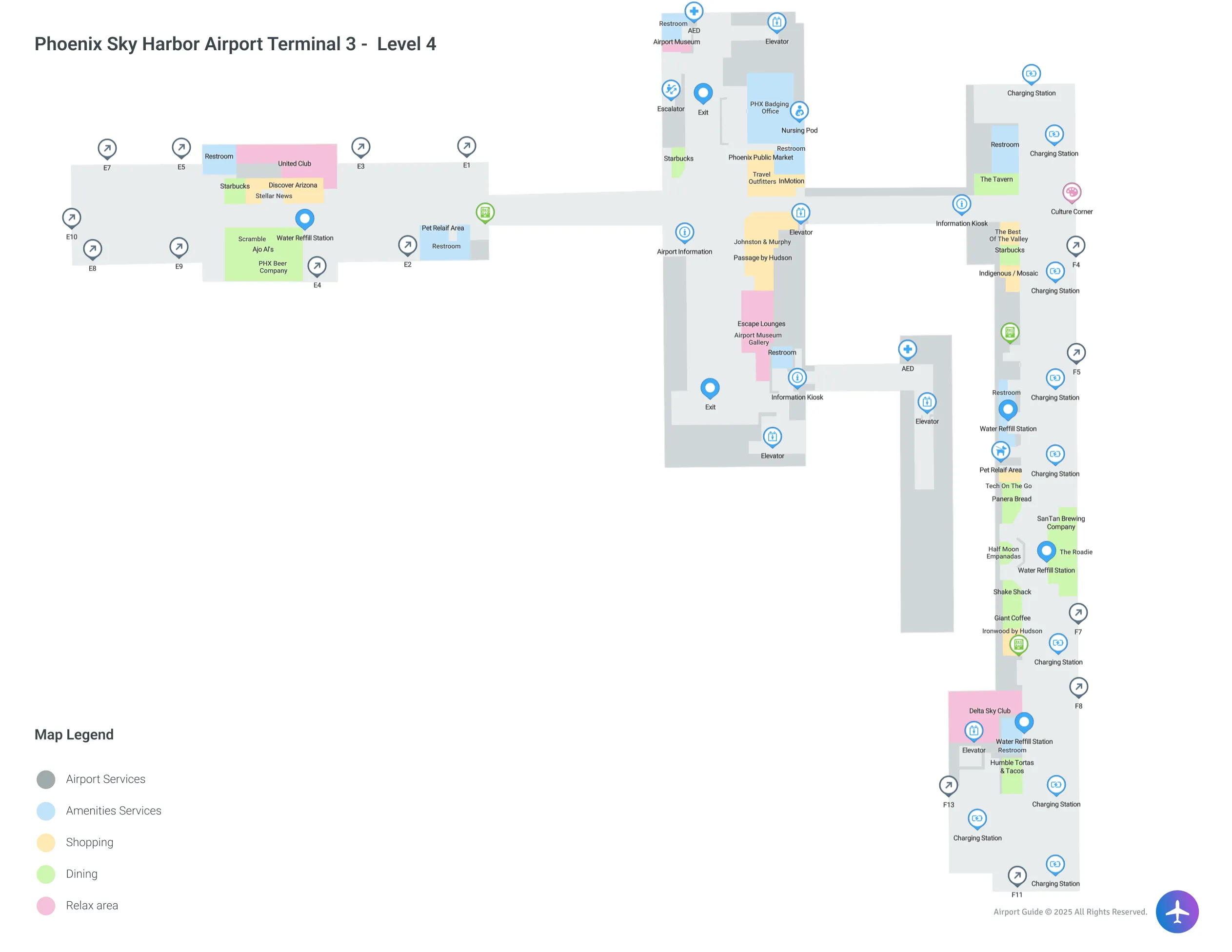 PHX Terminal 3 / Level 4 Map
