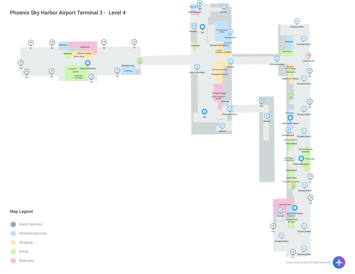 PHX Terminal 3 / Level 4 Map