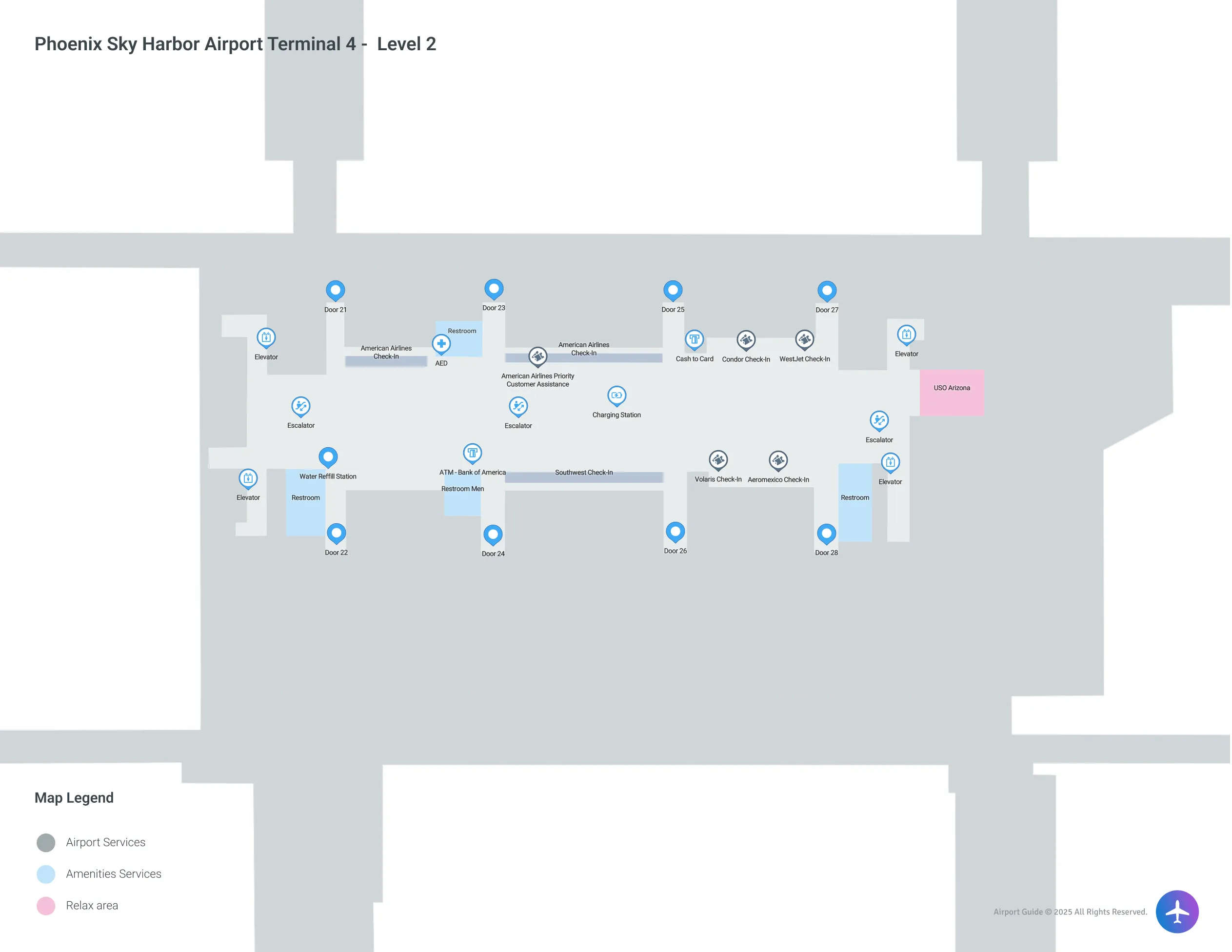 PHX Terminal 4 / Level 2 Map