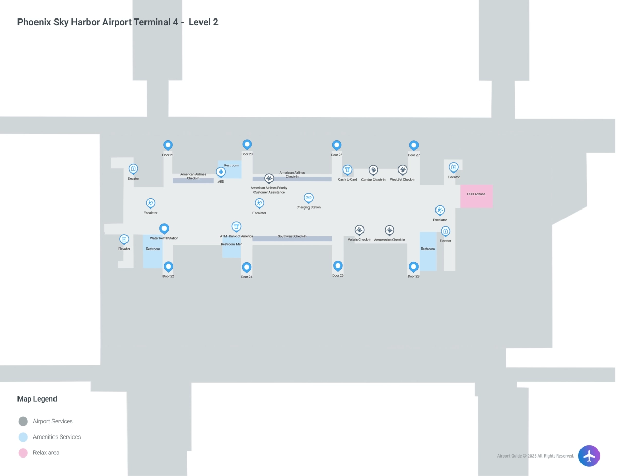 PHX Terminal 4 / Level 2 Map