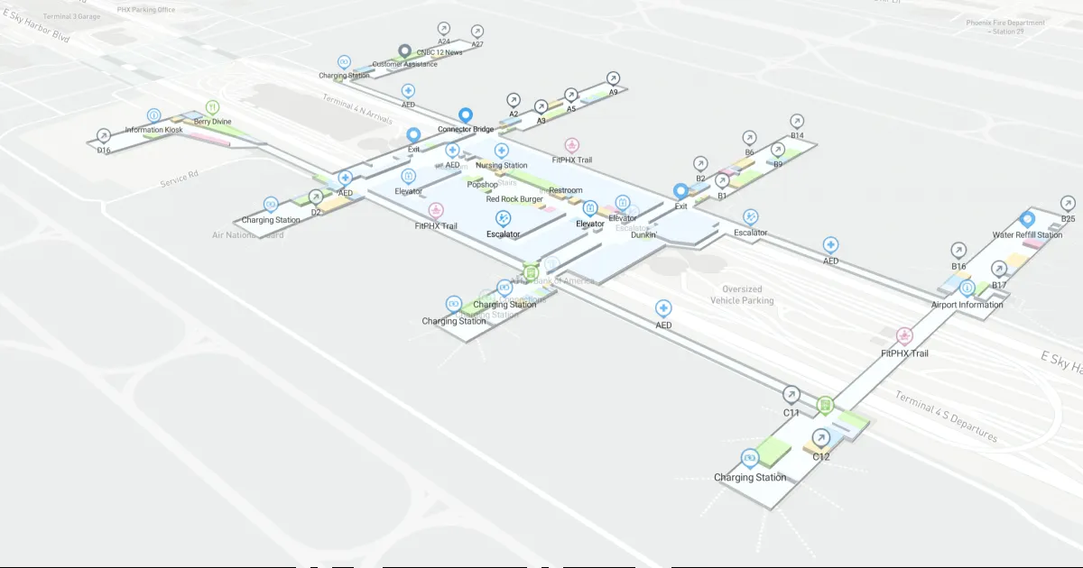 Phoenix Sky Harbor International Airport Terminal 4 Map