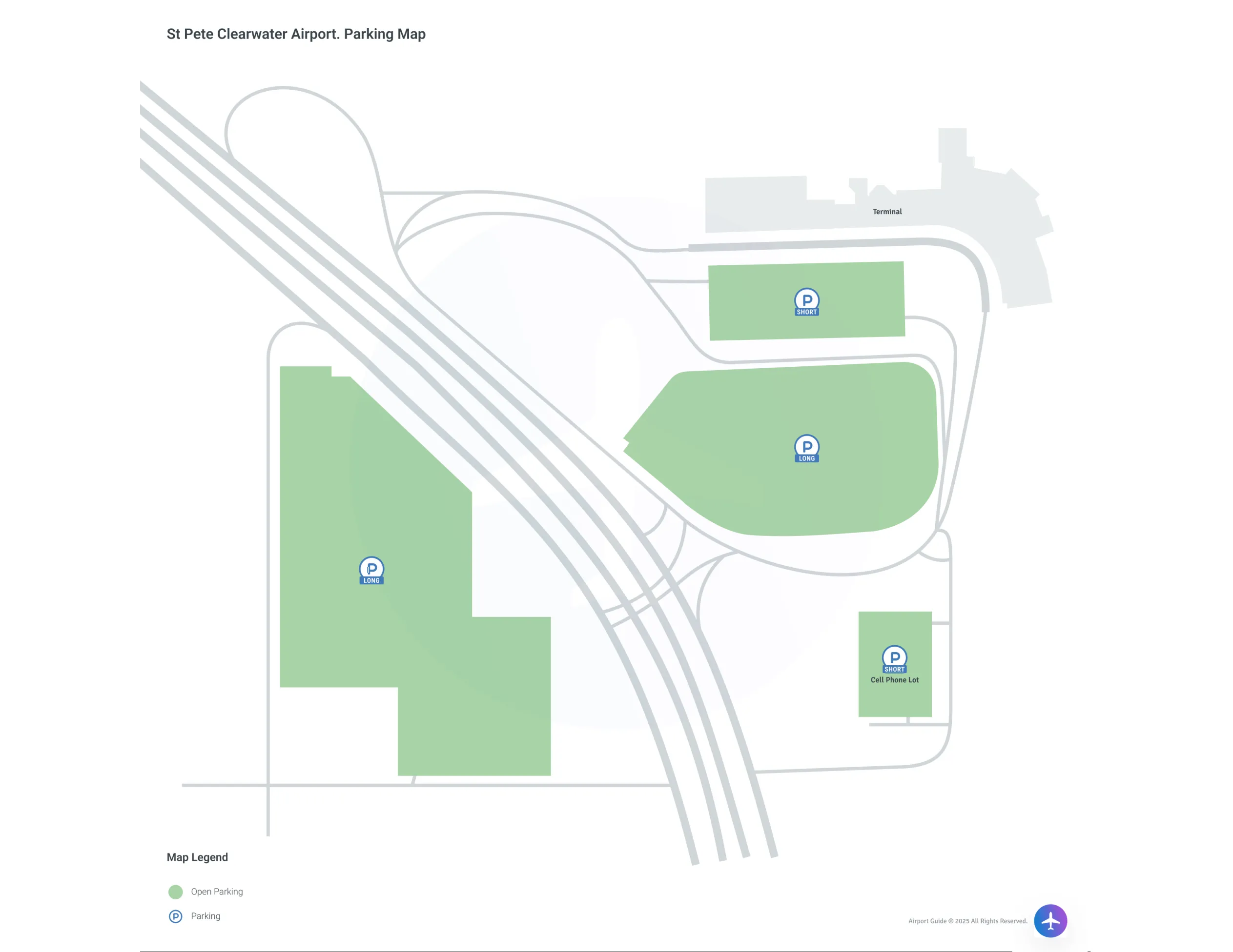 St Pete-Clearwater International Airport (PIE) Parking Map