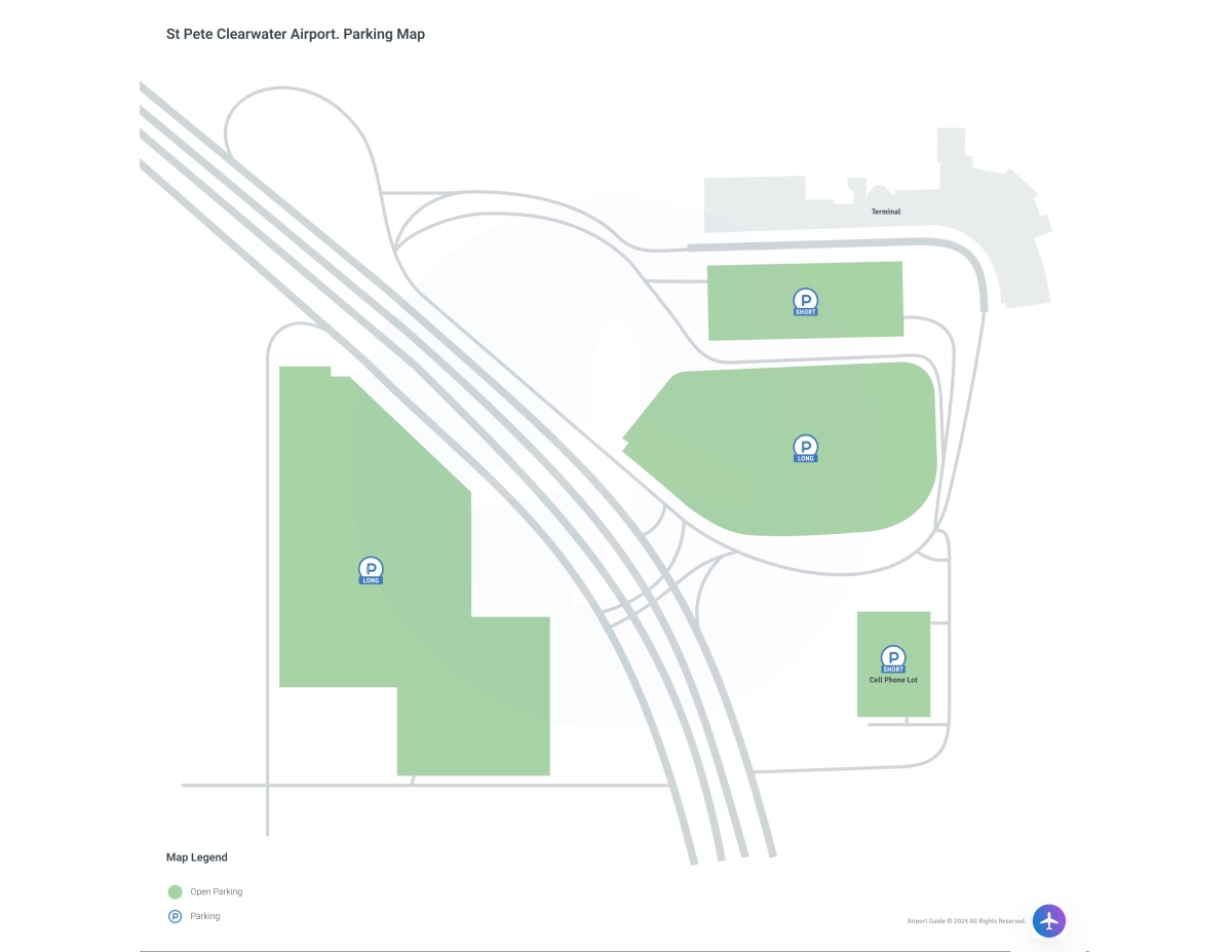 St Pete-Clearwater International Airport (PIE) Parking Map