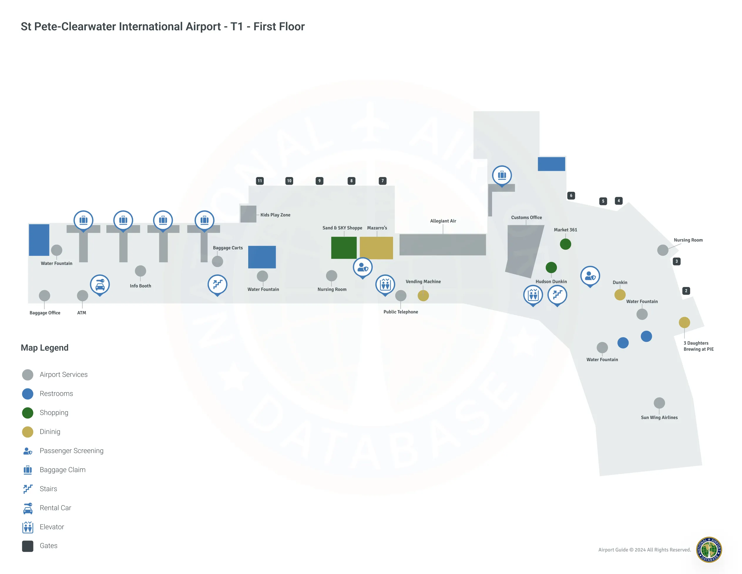 PIE Terminal First Floor Level - T1 map