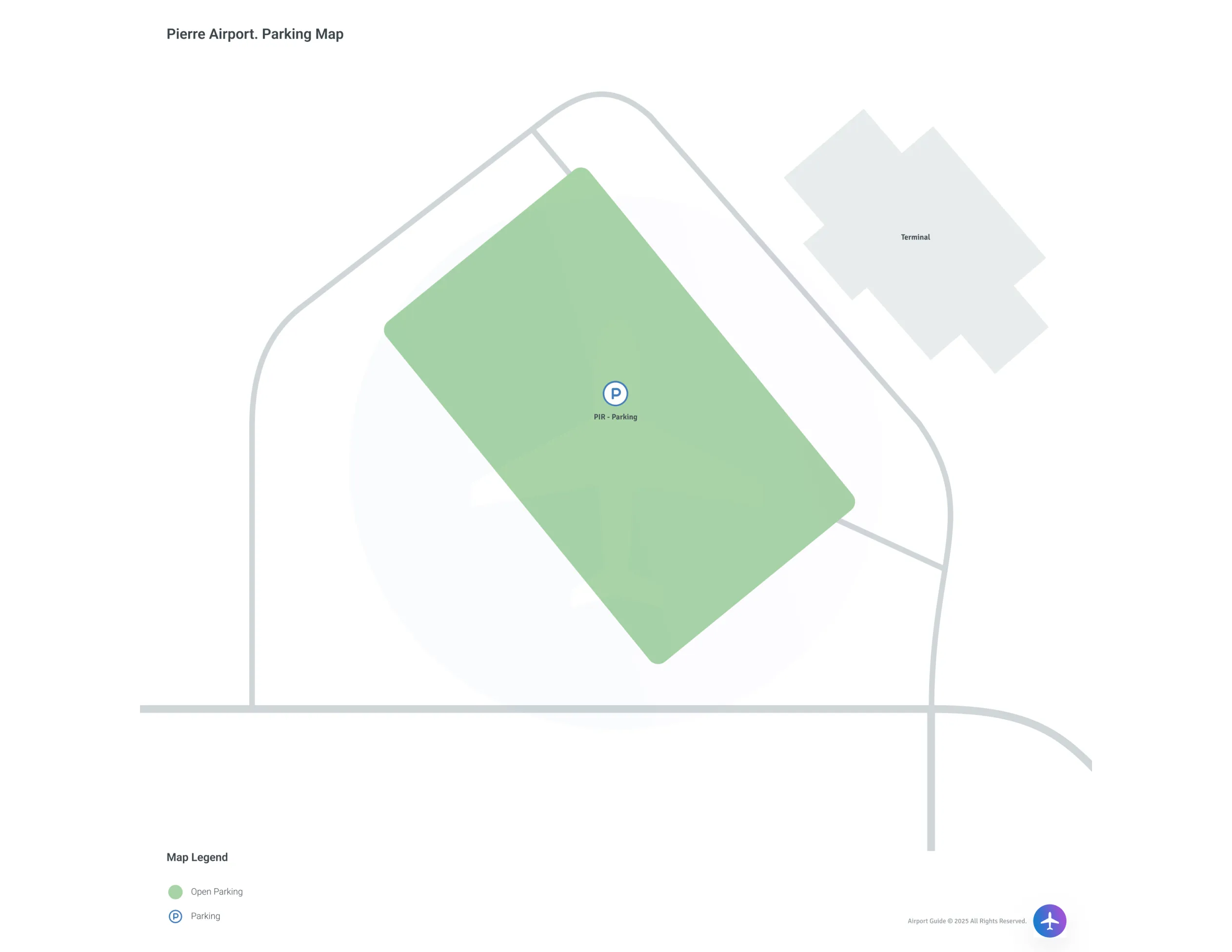 Pierre Regional Airport (PIR) Parking Map