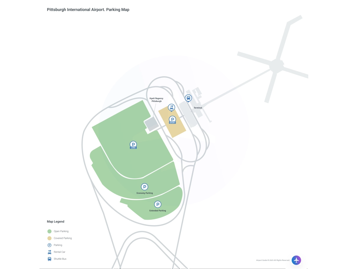 Pittsburgh International Airport (PIT) Parking Map
