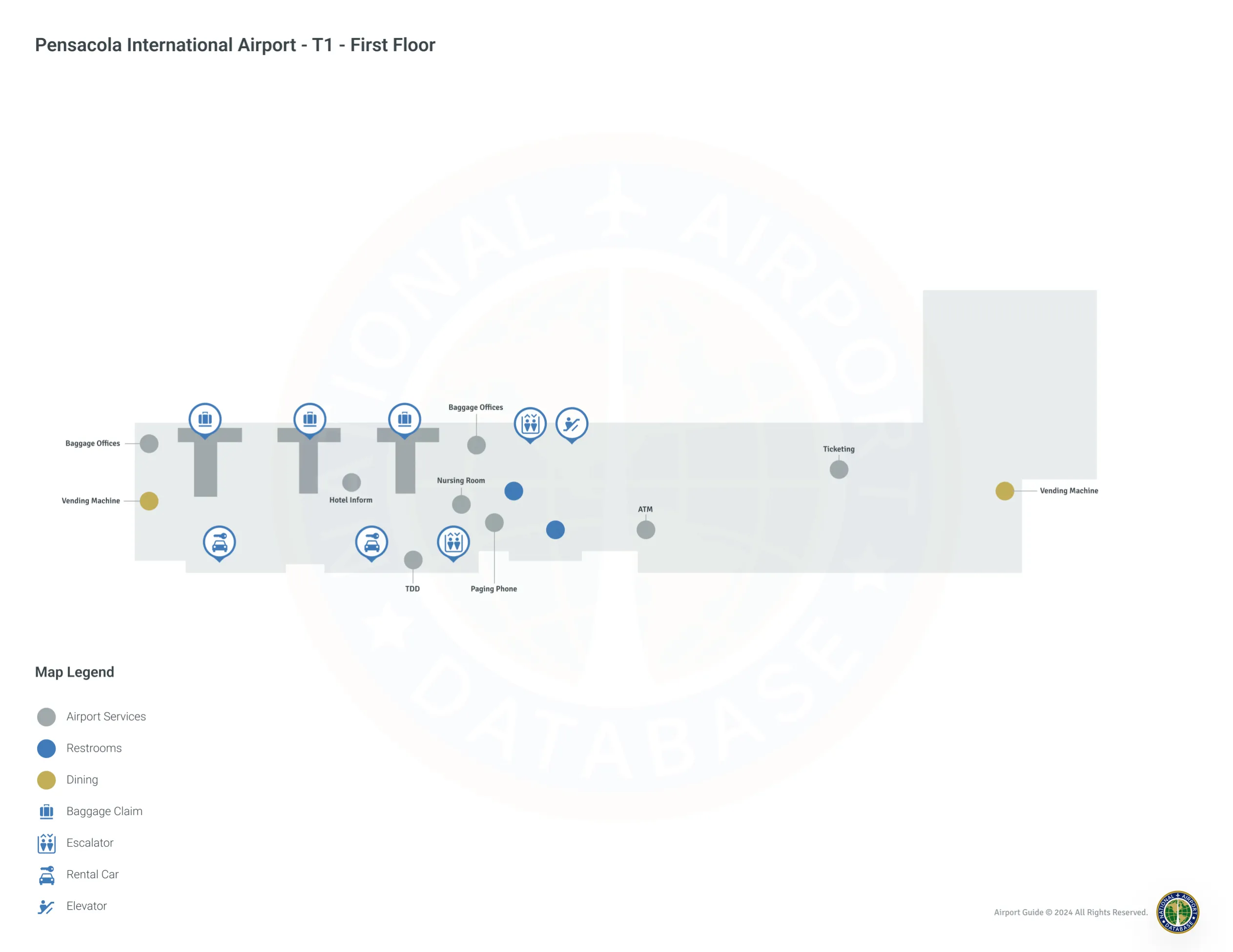 PNS Terminal First Floor Level - T1 map