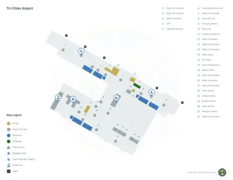 PSC Airport Terminal 1 Map