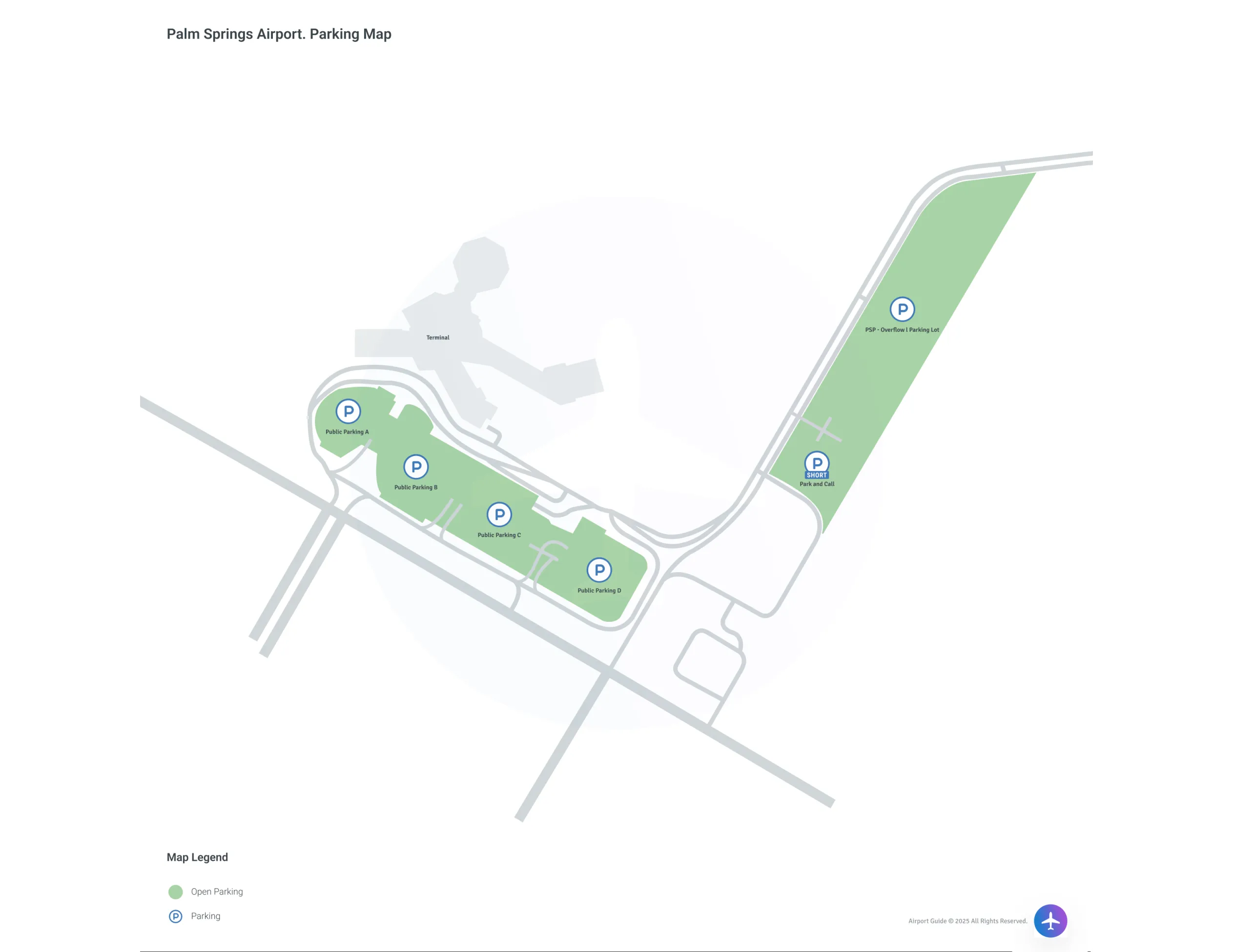 Palm Springs International Airport (PSP) Parking Map