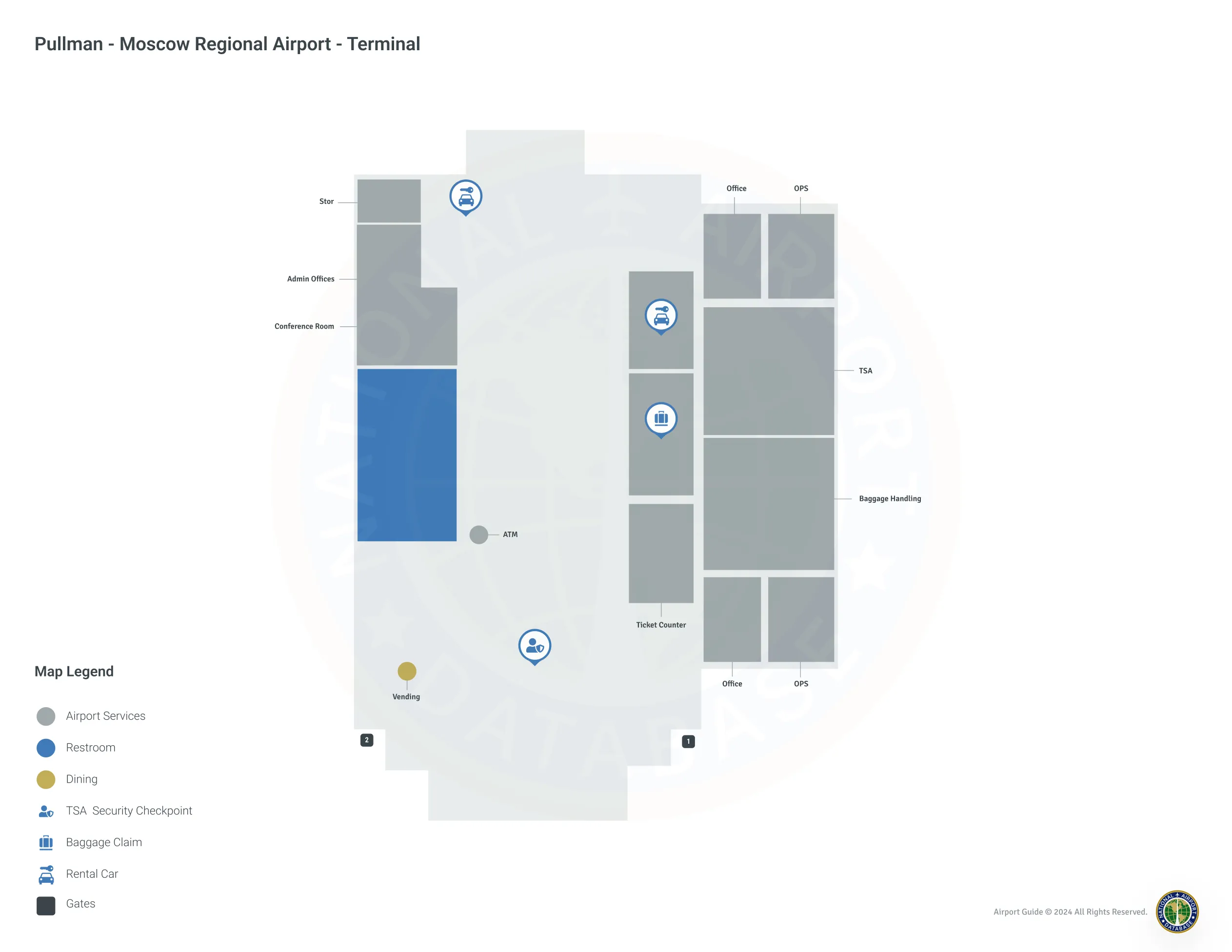 Pullman Moscow Airport PUW | Terminal 1/Level 1 Map