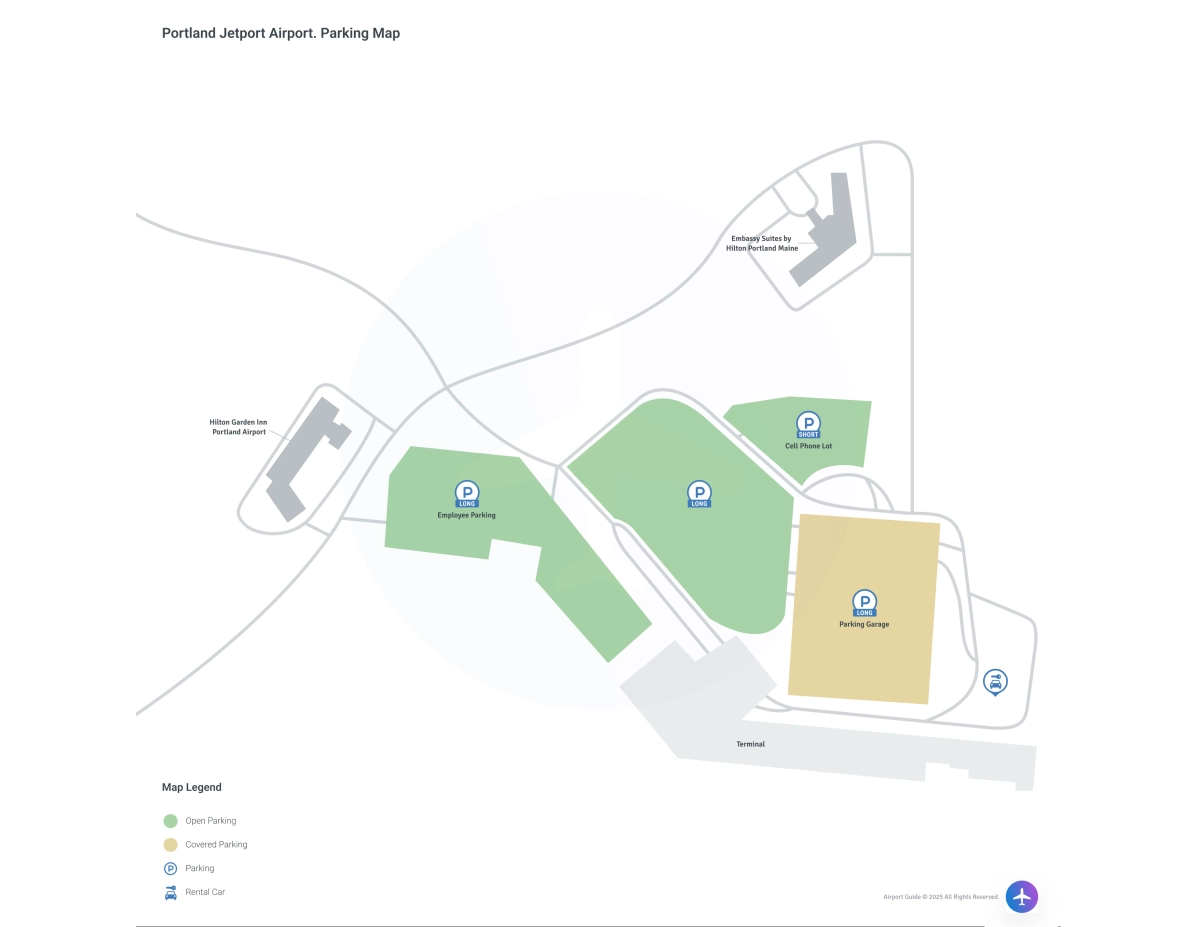Portland International Jetport (PWM) Parking Map