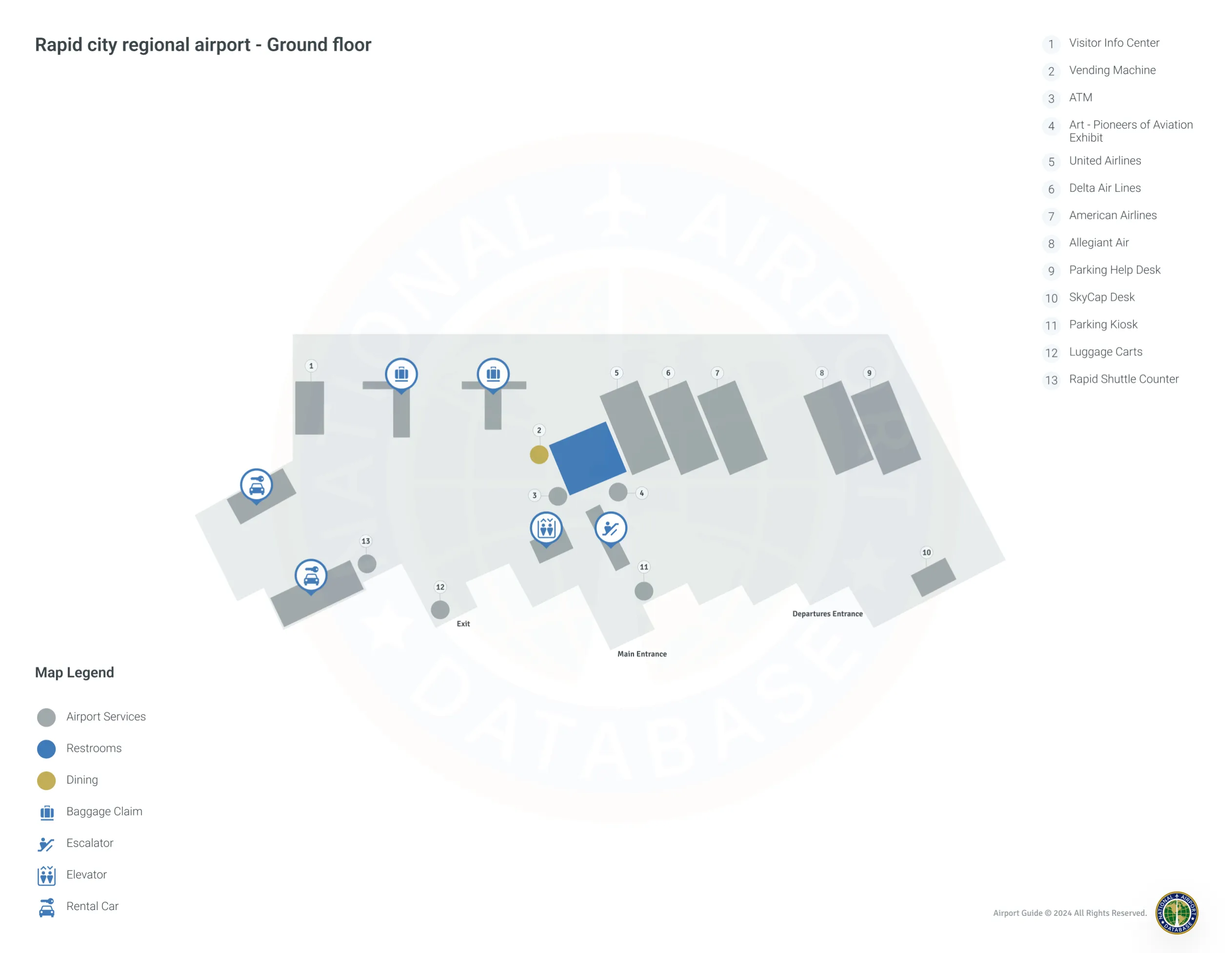 RAP Terminal 1 Level 1 map