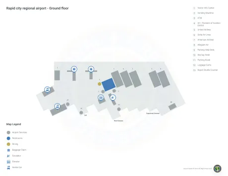 RAP Airport Terminal 1 Map