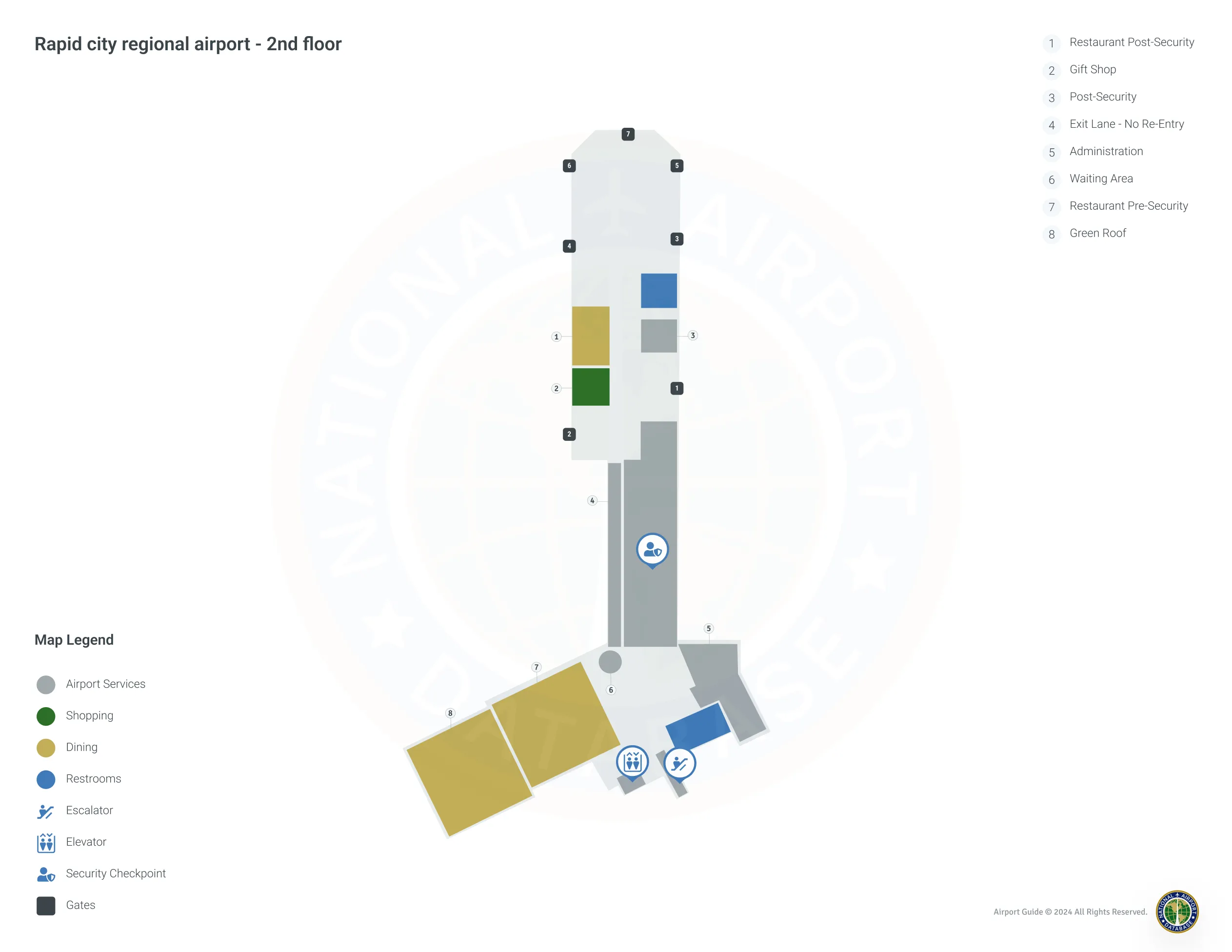 RAP Terminal 1 Level 2 map