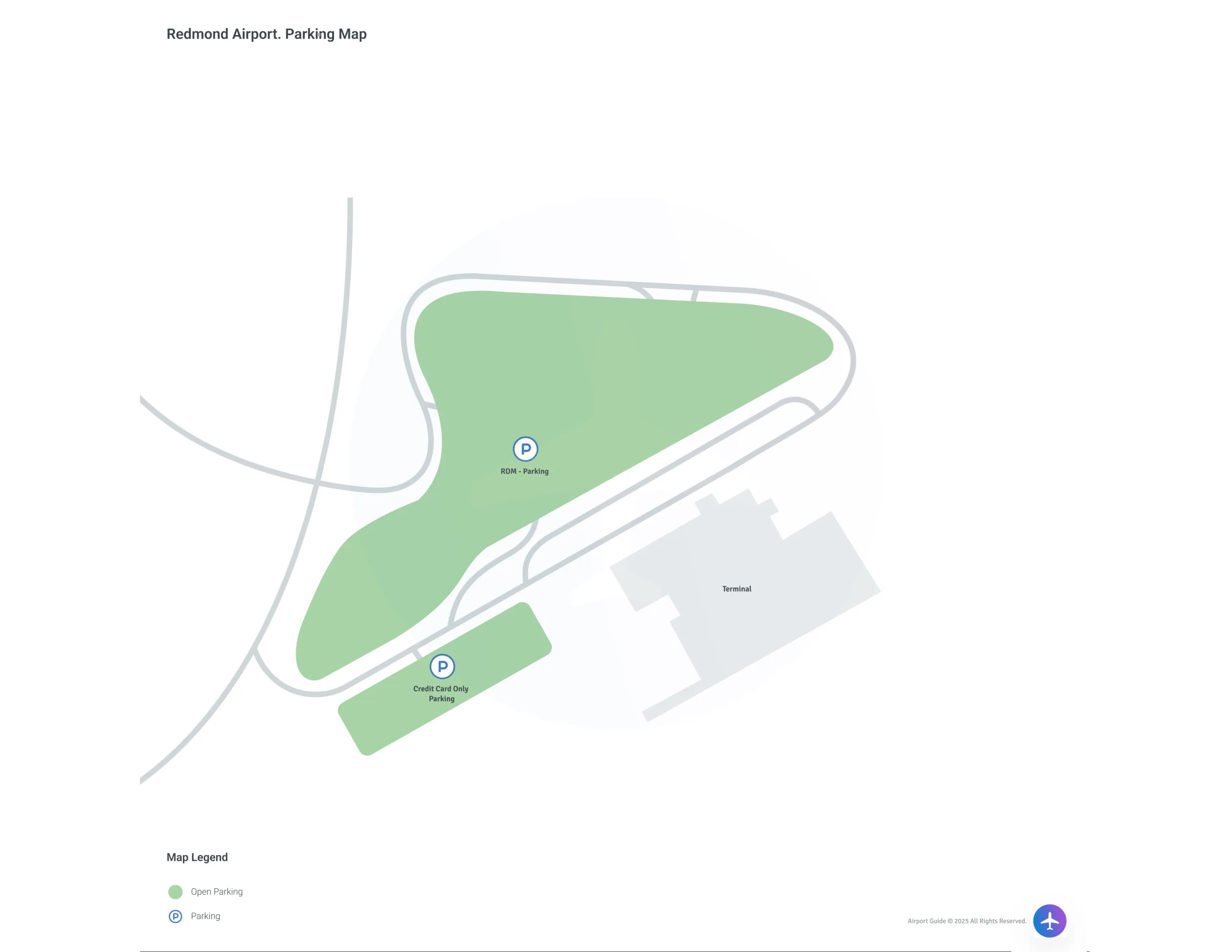 Redmond Municipal Airport-Roberts Field (RDM) Parking Map