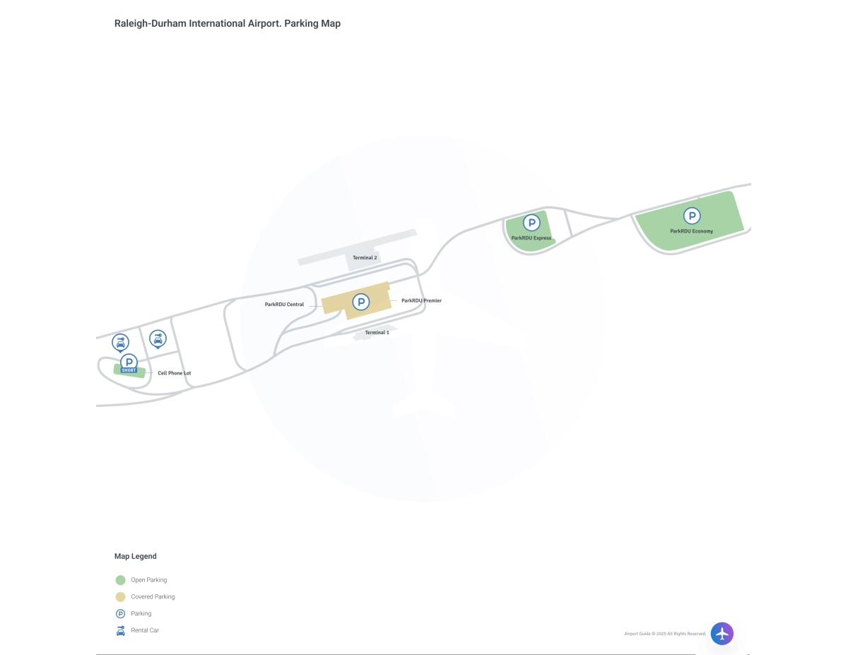 Raleigh-Durham International Airport (RDU) Parking Map