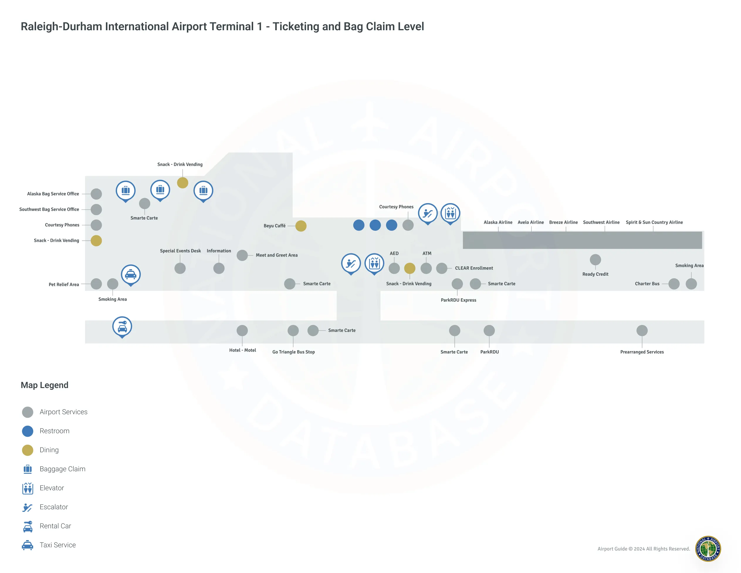 RDU Terminal 1 / Level 2 Map
