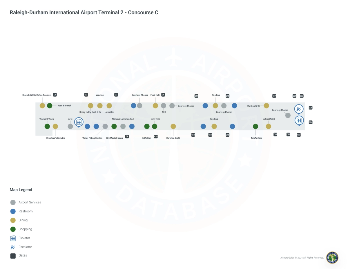 RDU Terminal 2 Level 2 map