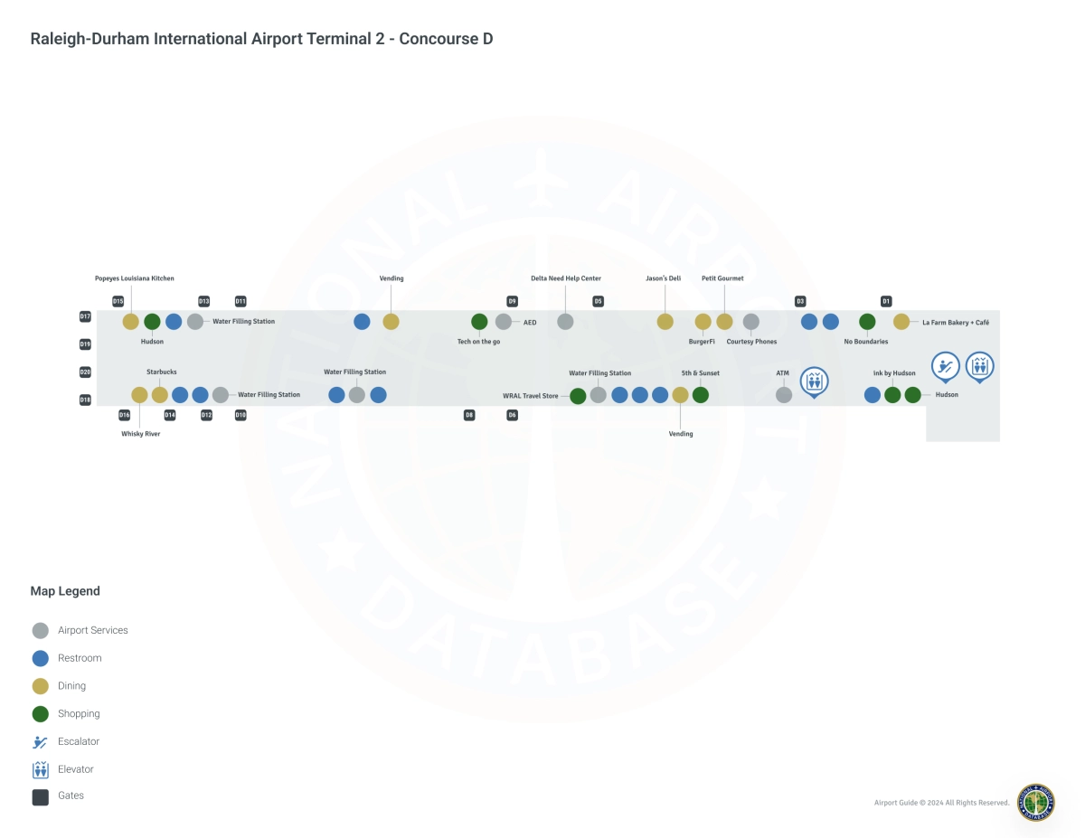 RDU Terminal 2 Level 3 map