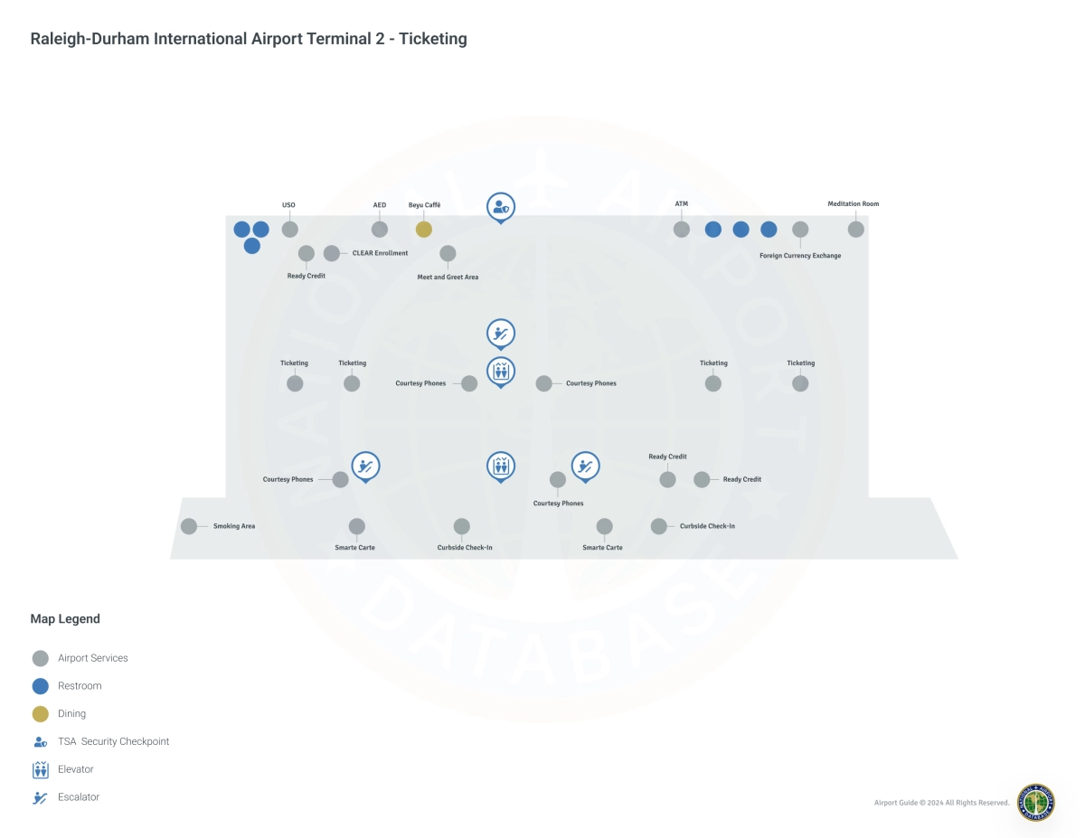 RDU Terminal 2 Level 4 map