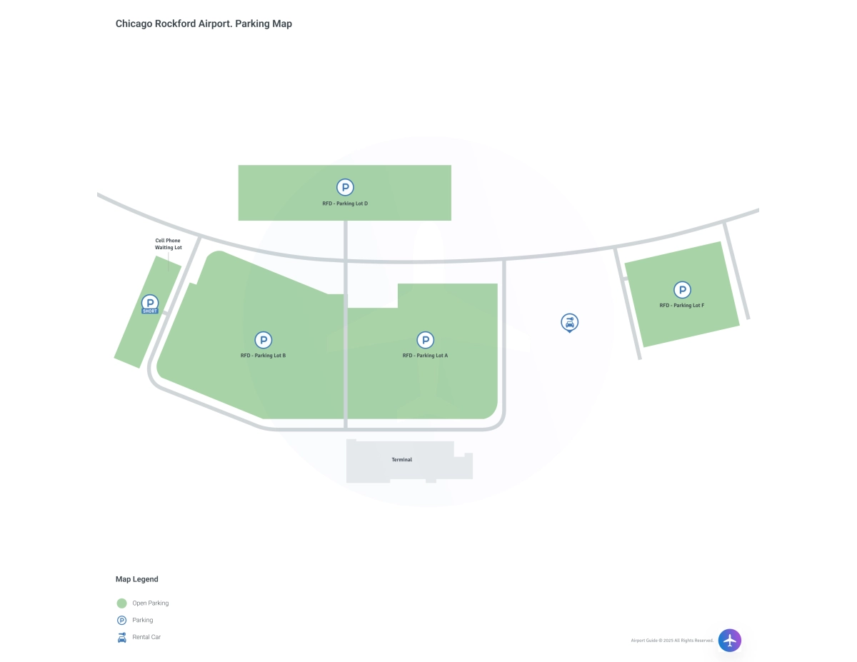 Chicago Rockford International Airport (RFD) Parking Map
