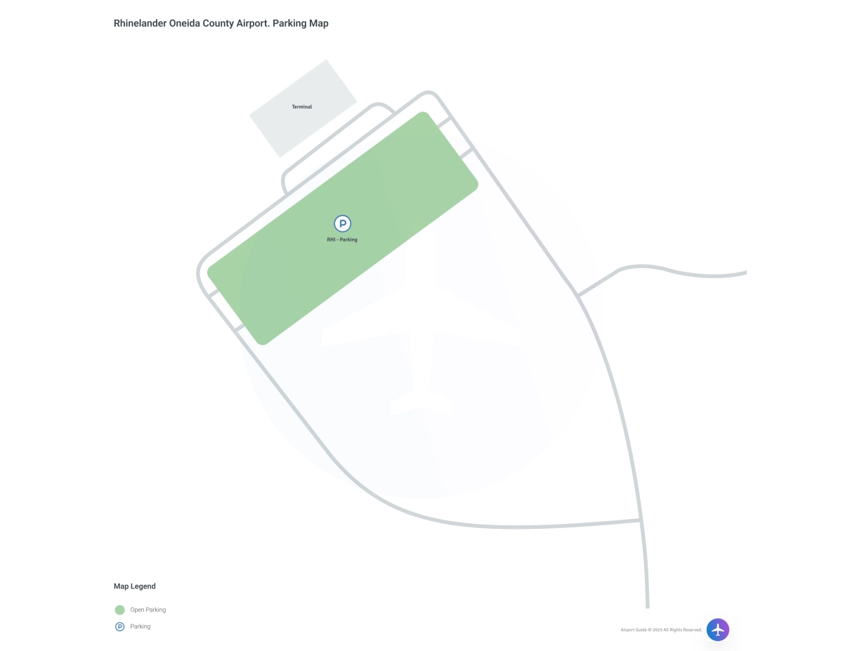 Rhinelander-Oneida County Airport (RHI) Parking Map