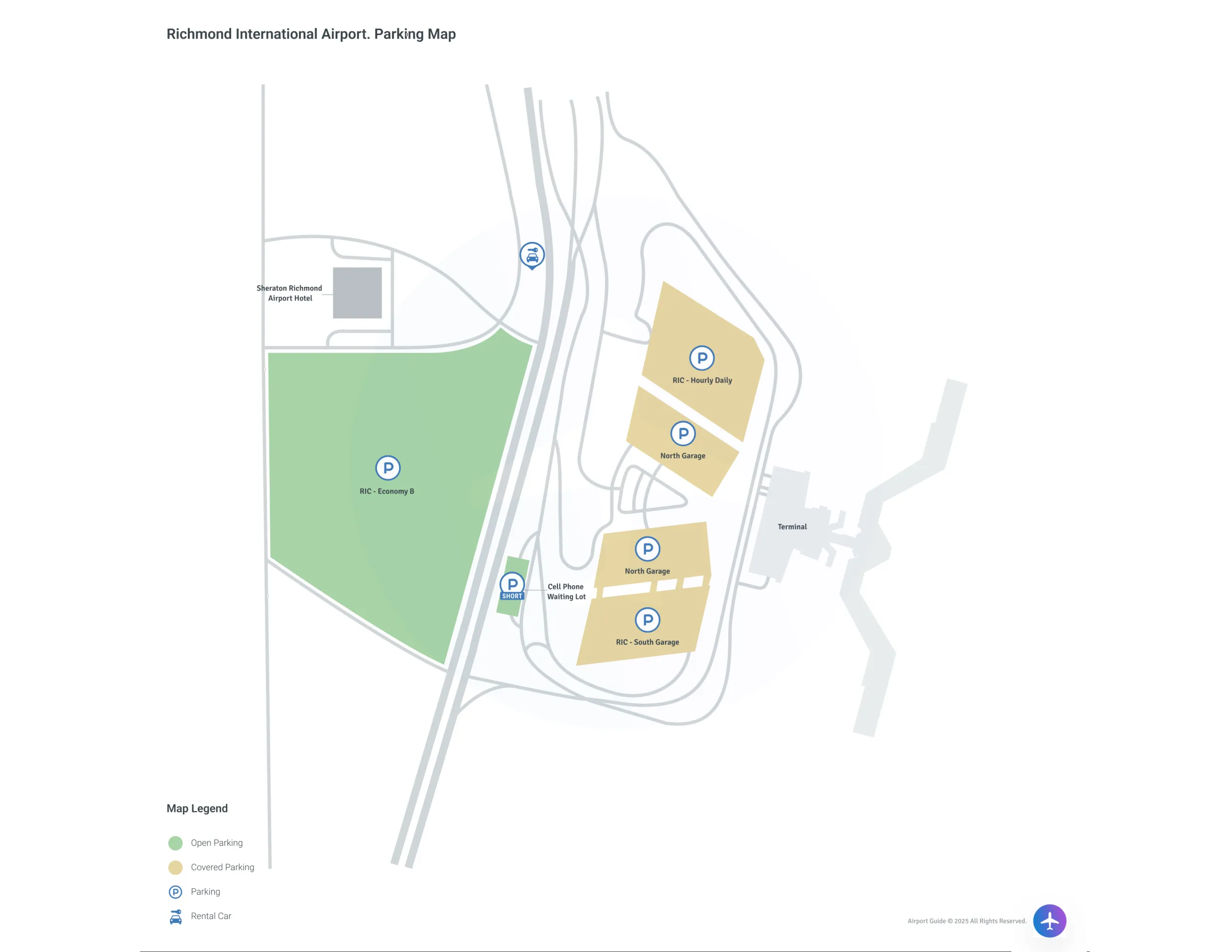 Richmond International Airport (RIC) Parking Map