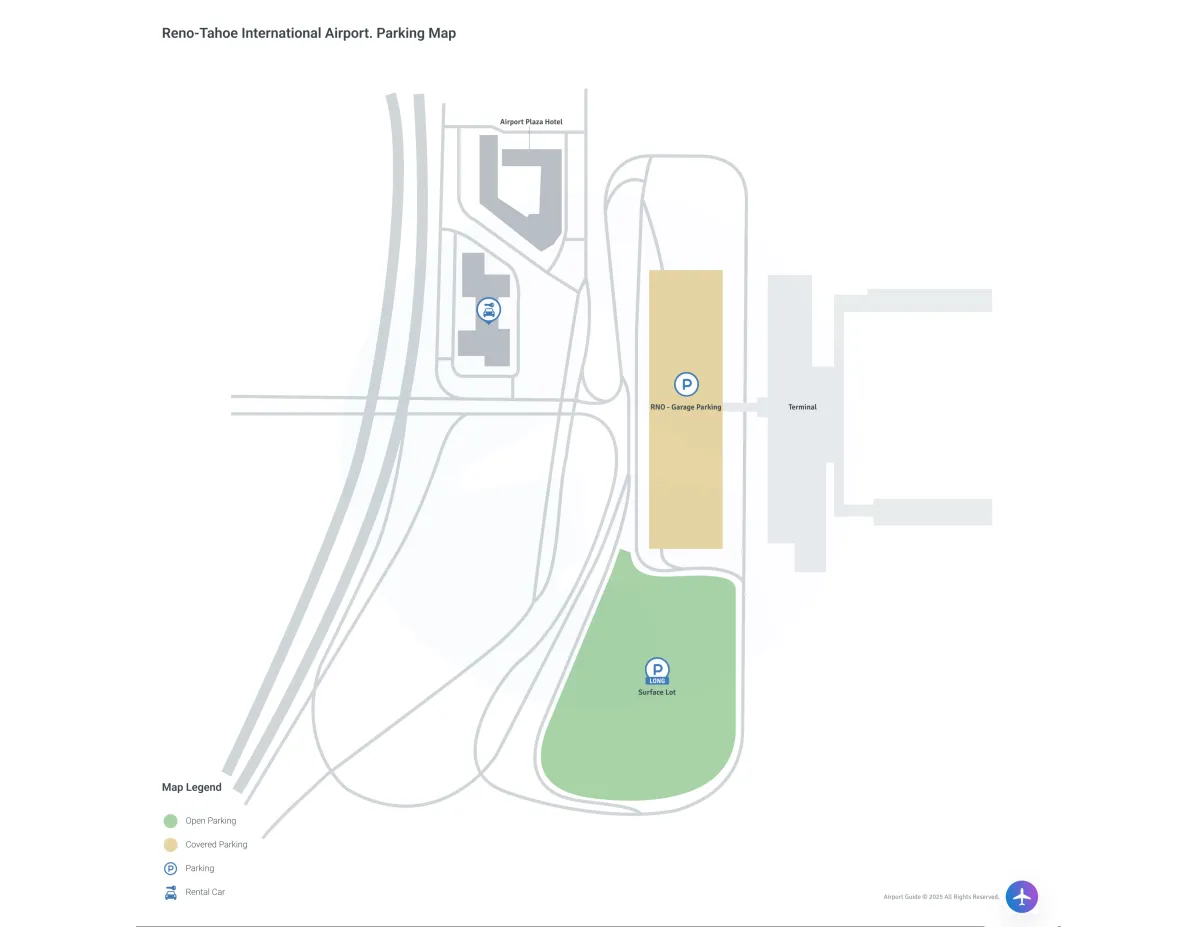 Reno-Tahoe International Airport (RNO) Parking Map