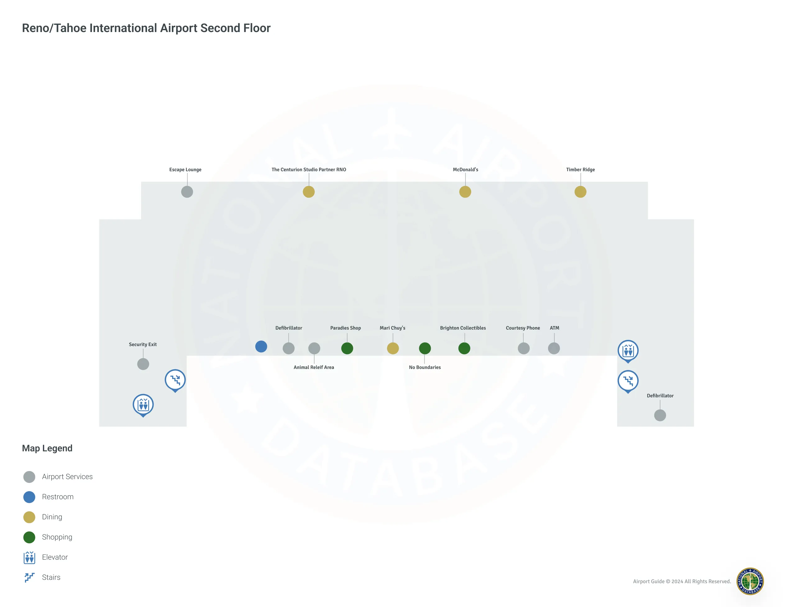 RNO Terminal / Second Floor Map