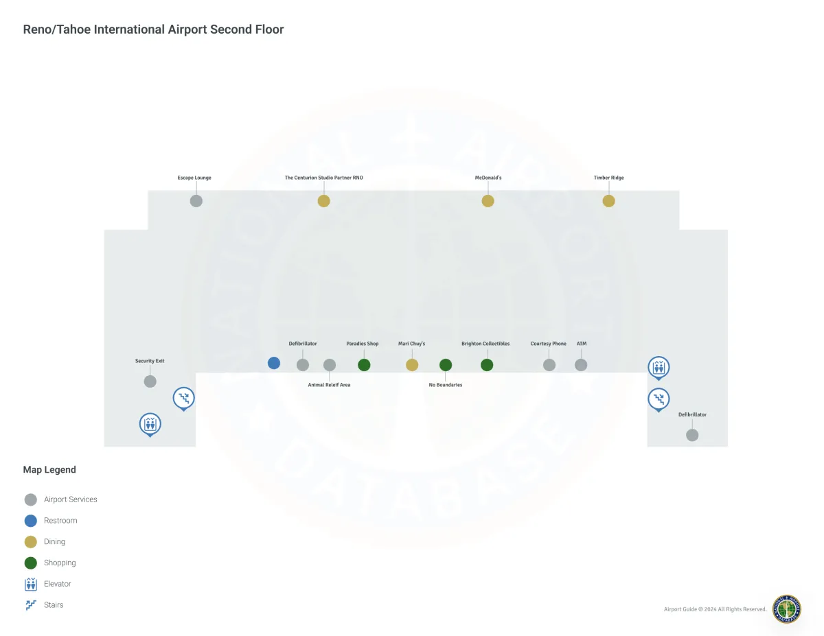 RNO Terminal Second Floor map