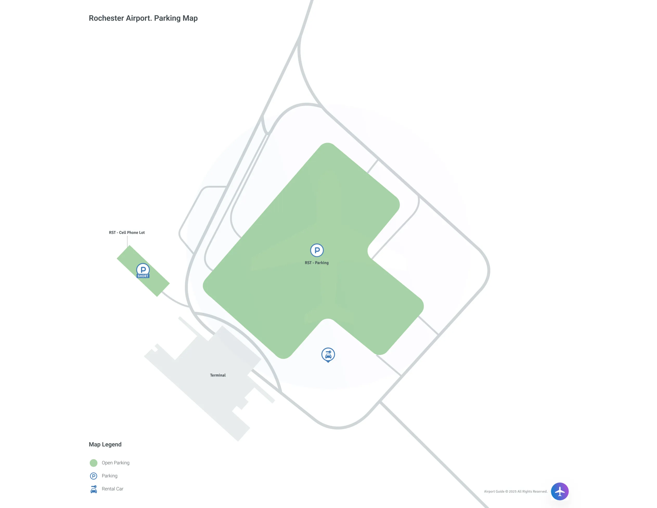 Rochester International Airport (RST) Parking Map