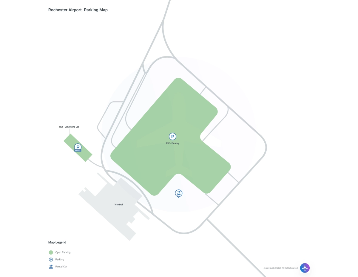 Rochester International Airport (RST) Parking Map